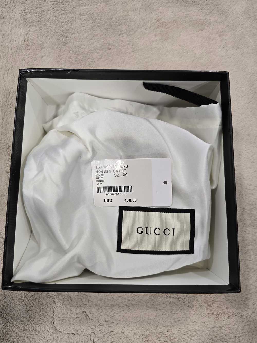 GG GUCCI Logo Brown Leather Belt with Gold Buckle - Picture 3 of 5